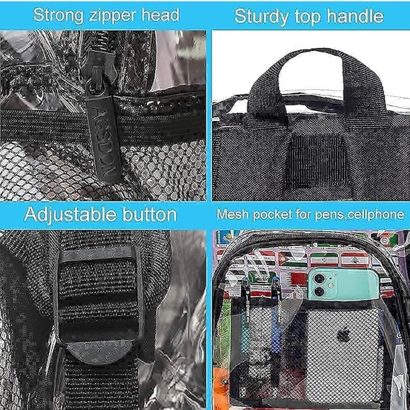 New Clear Backpack Heavy Duty PVC Transparent Backpack - Picture 6 of 9